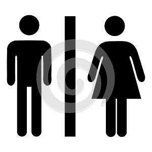 Lady and man toilet sign vector icon eps 10. Restroom symbol. Simple isolated illustration on transparent background