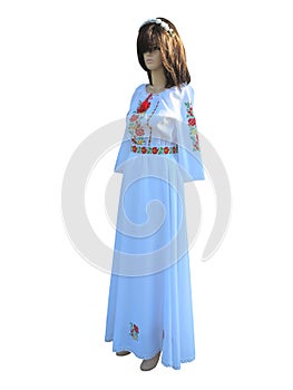 Lady Mannequin in national traditional balkanic, moldavian, rom photo