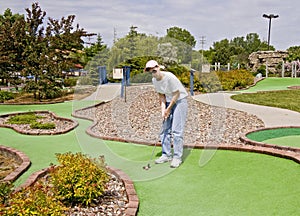 Lady At Mini Golf Course