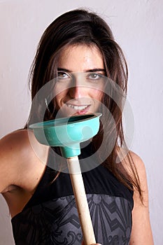 Lady with plungers