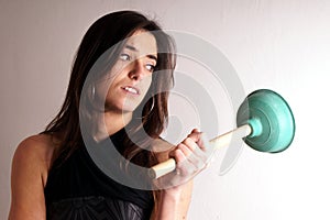 Lady with plungers