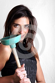 Lady with plungers