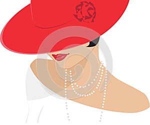 Lady in a red hat