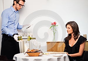 Lady in restaurant