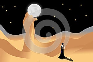 The Lady and the Rising Moon