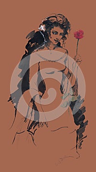 Lady with a rose