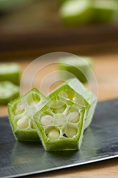 Lady\'s finger or Okra slices