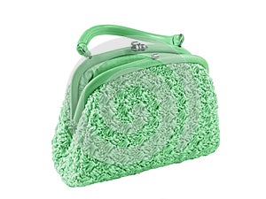 Lady`s hand bag green color