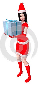 Lady in santy uniform