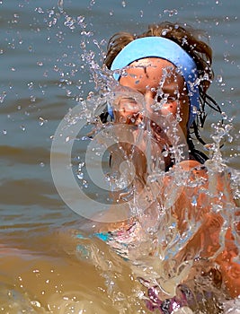 Lady in sea-spray