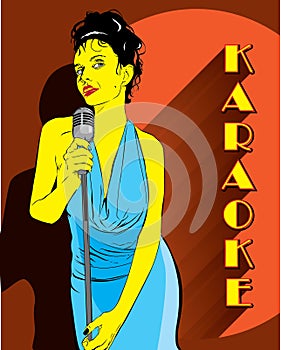 Lady singer in the kakaoke bar