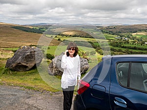 Lady stranded in mountains with car break down