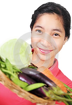 Lady And Vegetables