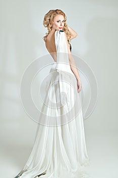 Lady in white dress