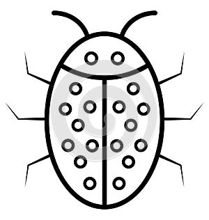 Ladybird Isolated Vector Icon that can be easily modified or edit