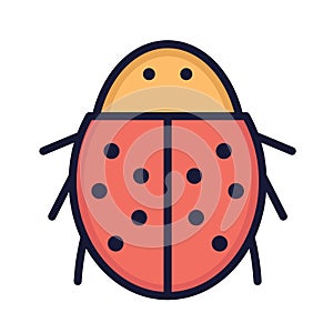 Ladybird Isolated Vector icon that can be easily modified or edited