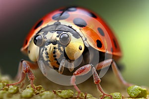 Ladybird in macro close-up