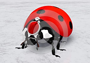 Ladybird with Santa Claus red hat