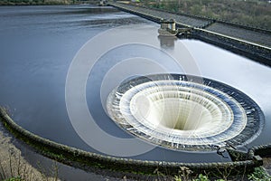 Ladybower Reservoir bell mouth overflow