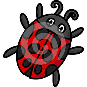 Ladybug Animal Cartoon Colored Clipart