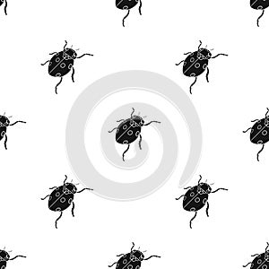 Ladybug is an arthropod.The insect beetle,ladybug single icon in black style vector symbol stock isometric illustration