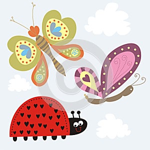 Ladybug & butterfly