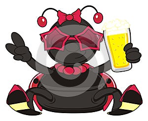 Ladybug with drink