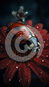Ladybug on a flower , ai, ai generative, illustration
