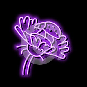 ladybug flower spring neon glow icon illustration