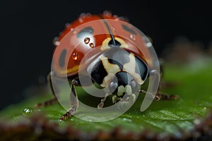 Ladybug, macro photography, close up shallow focus. Generative AI