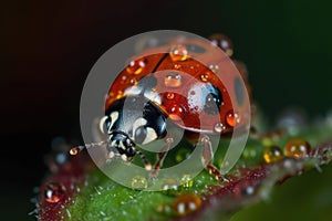 Ladybug, macro photography, close up shallow focus. Generative AI