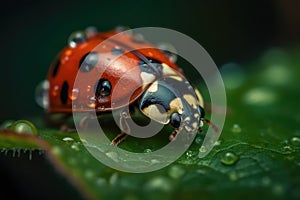 Ladybug, macro photography, close up shallow focus. Generative AI