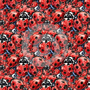 Ladybug Pattern Red Insects Background Texture