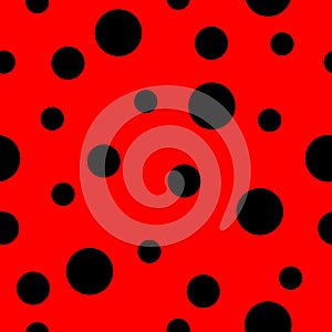 Ladybug pattern; Seamless vector