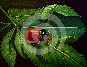 Ladybug\'s Biomechanical Dream - A Surreal Masterpiece Made with Generative AI