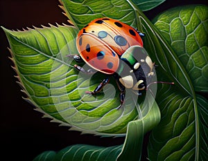 Ladybug\'s Biomechanical Dream - A Surreal Masterpiece Made with Generative AI