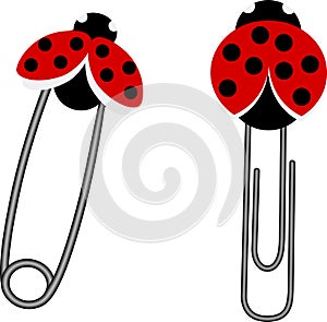 Ladybug Safety Pin and Clip