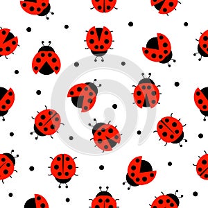 Ladybug seamless pattern.