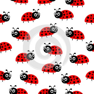 Ladybug seamless pattern