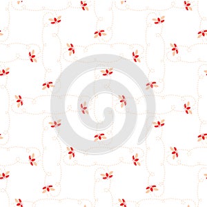 Ladybug seamless pattern. Ladybugs fly on a white background