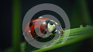 Ladybug standing on the grass. Generative AI