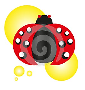 Ladybug symbol and sign - vector illustration