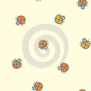 Ladybug. vector seamless pattern