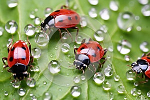 ladybugs feasting on aphids in a garden