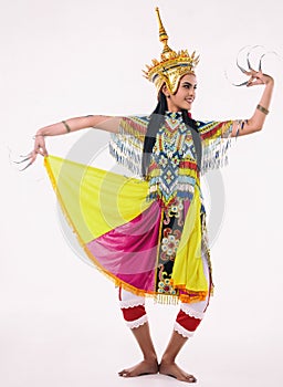 The ladyis wearing Southern thai classical dancing suit ,posing Thai Southern Dance