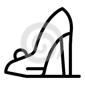 Ladylike high heels icon outline vector. Designer shoe pair