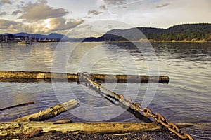 Ladysmith marina and Oyster Bay at sunset, taken in Vancouver Is