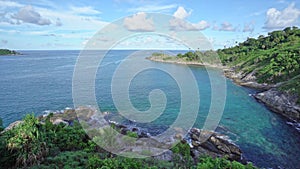 Laem Phrom Thep view point in summer sunny day Phuket Thailand Amazing beautiful sea nature Landscape