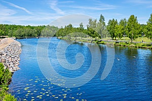 Lagan river. Stromsnasbruk, Sweden