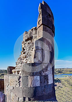 Lagarto chullpa, the most famous Sillustani tomb -peru 54